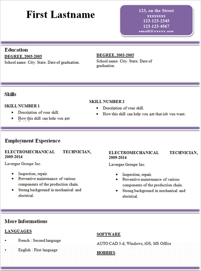 A Simple Resume Template: Your Key to a Winning Job Application