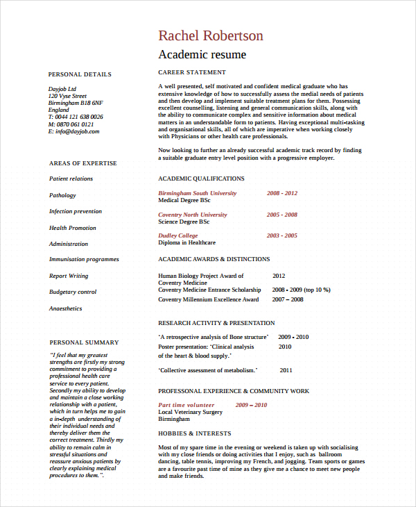 Crafting Success: Your Comprehensive Guide to the Academic Resume Template For Word