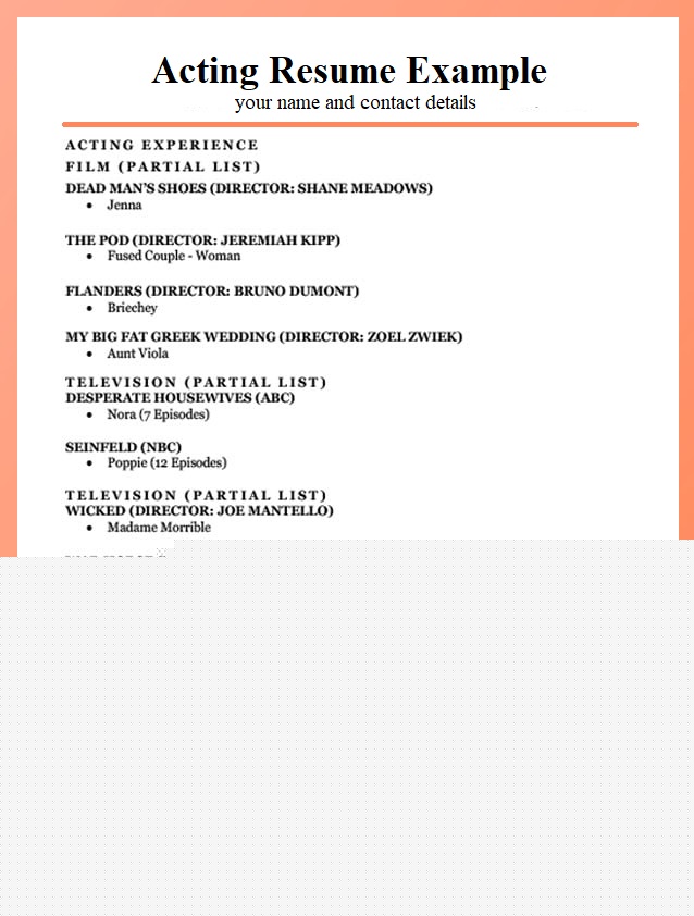 Essential Guide: Acting Resume Format No Experience for Aspiring Actors
