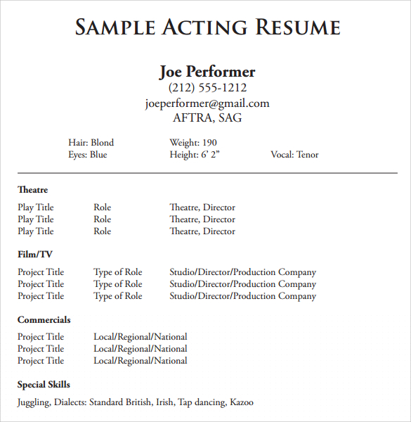 Essential Guide to Crafting Your Acting Career: Download Our Acting Resume Template PDF