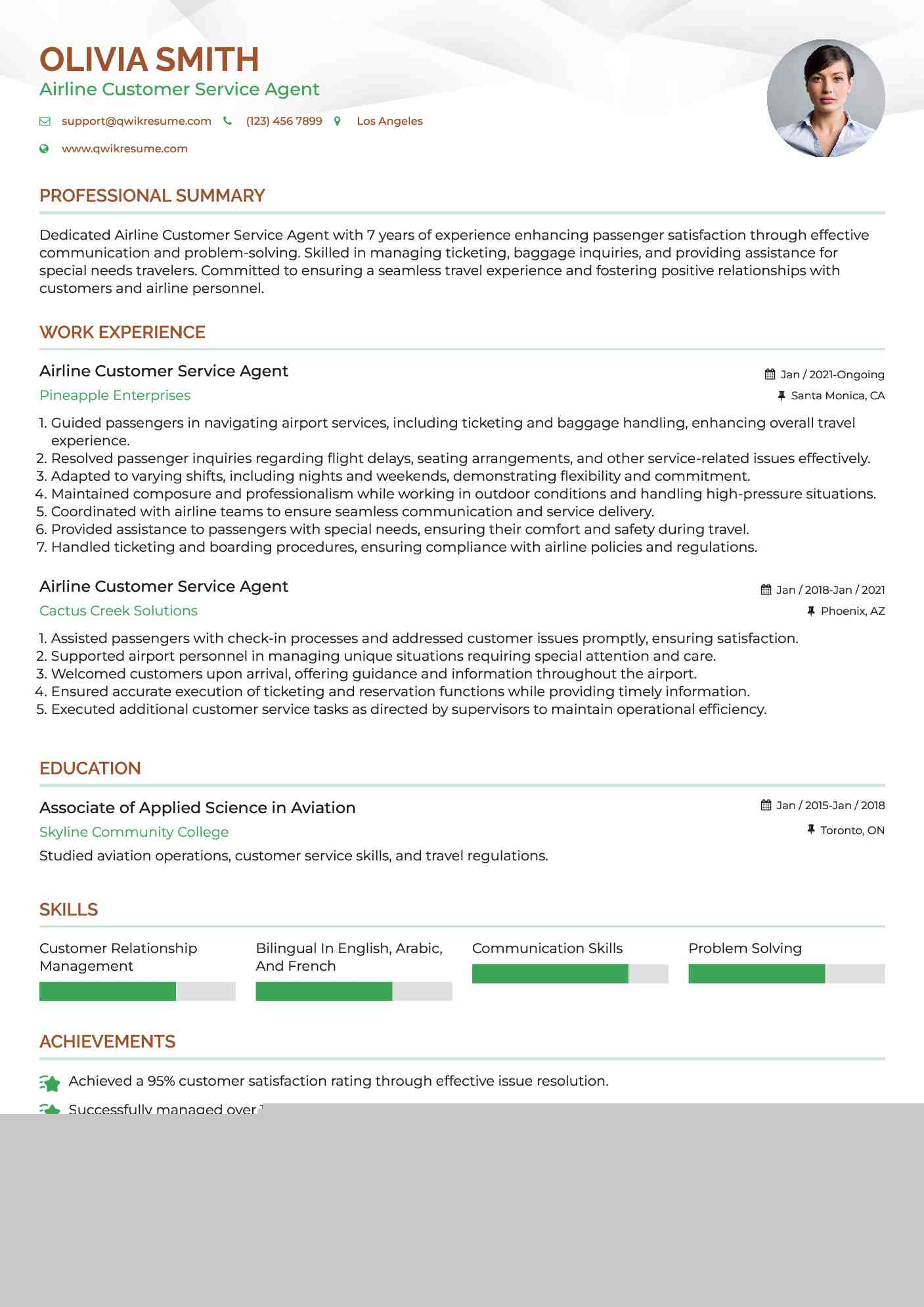 Top Airline Customer Service Resume Examples to Elevate Your Job Application