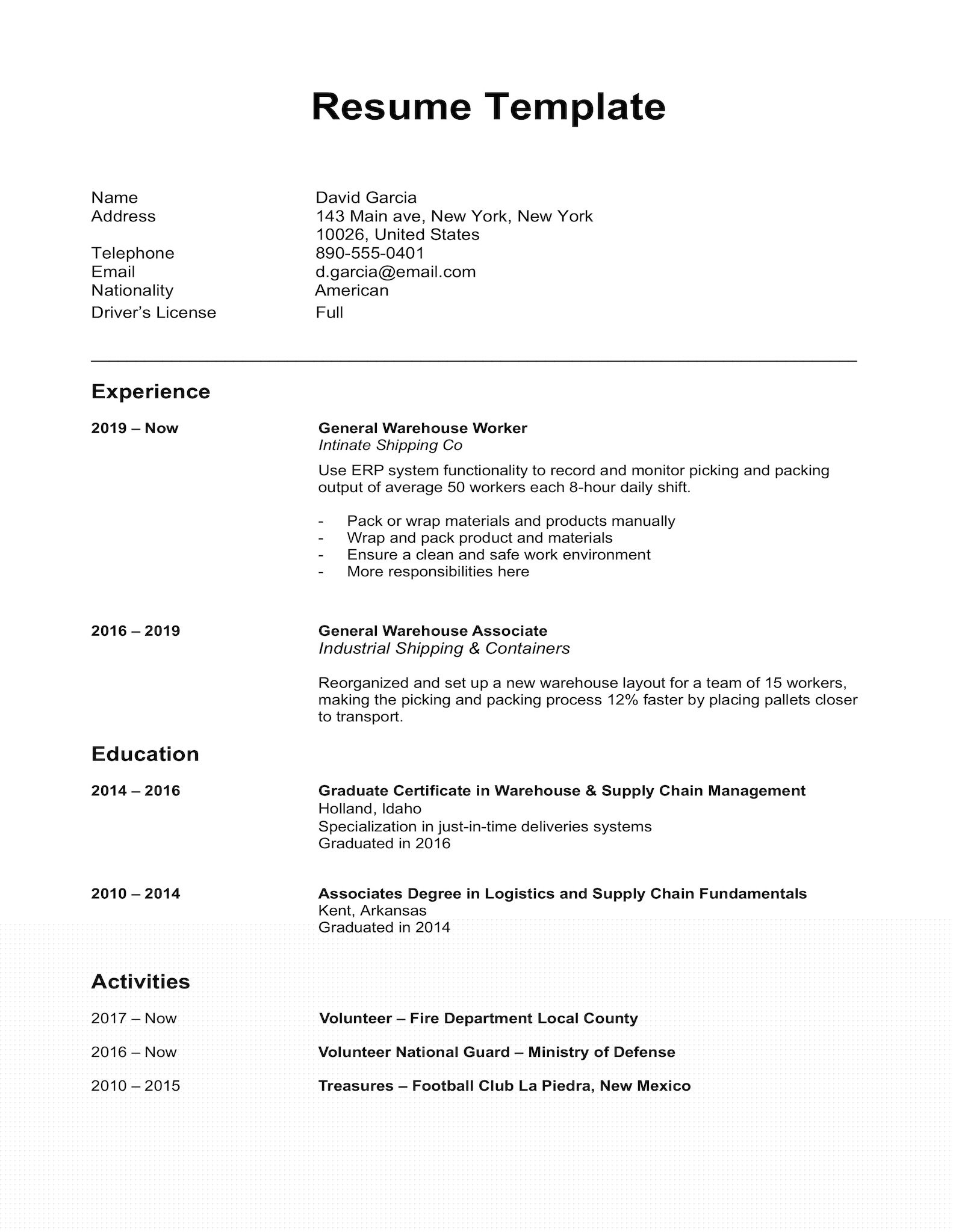 Crafting Your Future: A Guide to Using a Basic Resume Template For Word