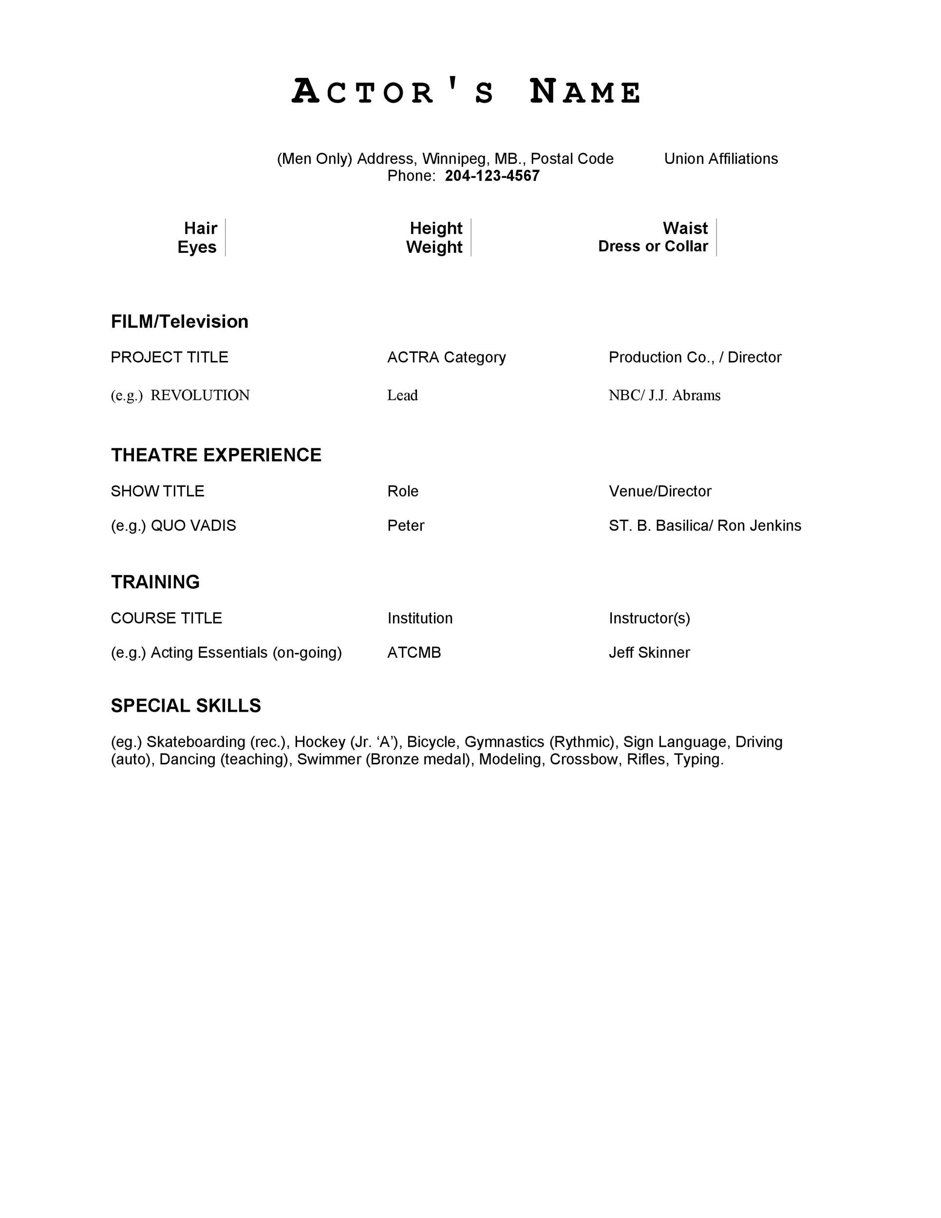 Essential Guide: Crafting Your Beginner Acting Resume Template Word