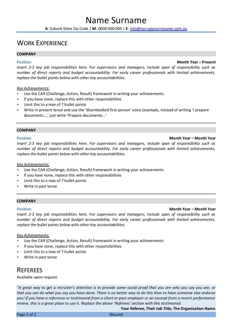 Top Tips for Crafting the Best Resume Sample Australia: Your Key to Job Success