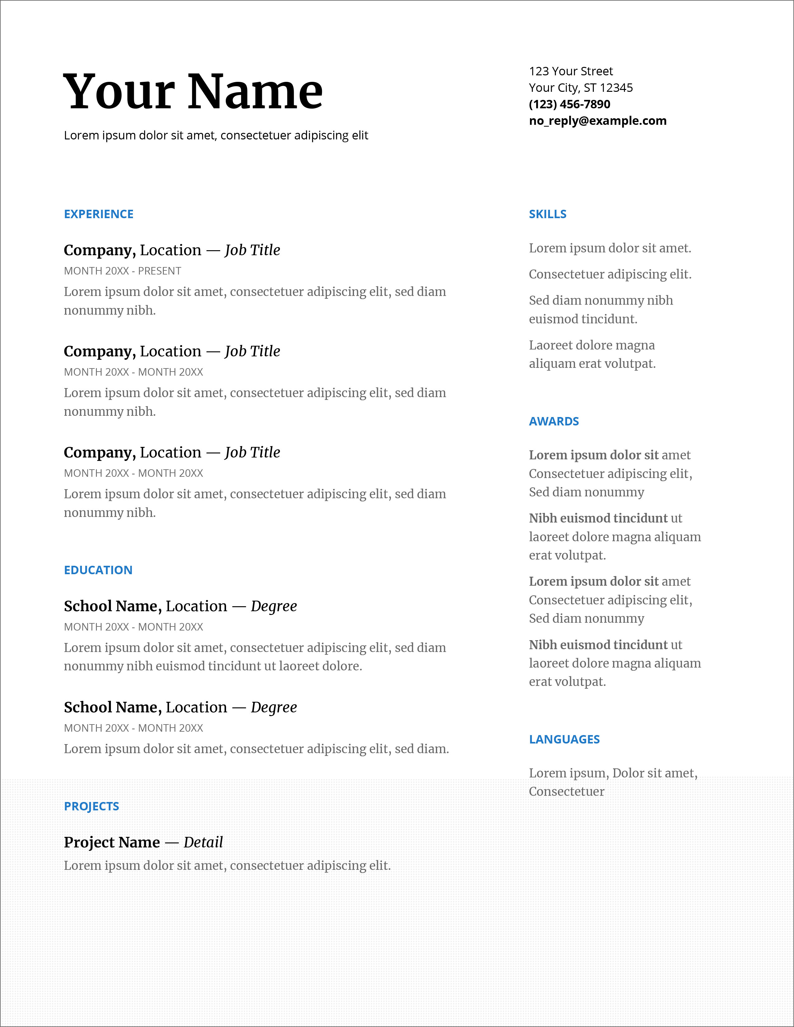 Discover the Best Resume Template Doc for a Winning Job Application