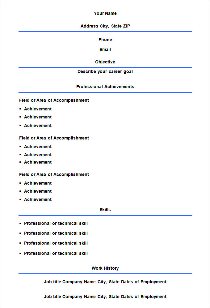 Enhance Your Job Search with a Blank Resume Template Microsoft Word