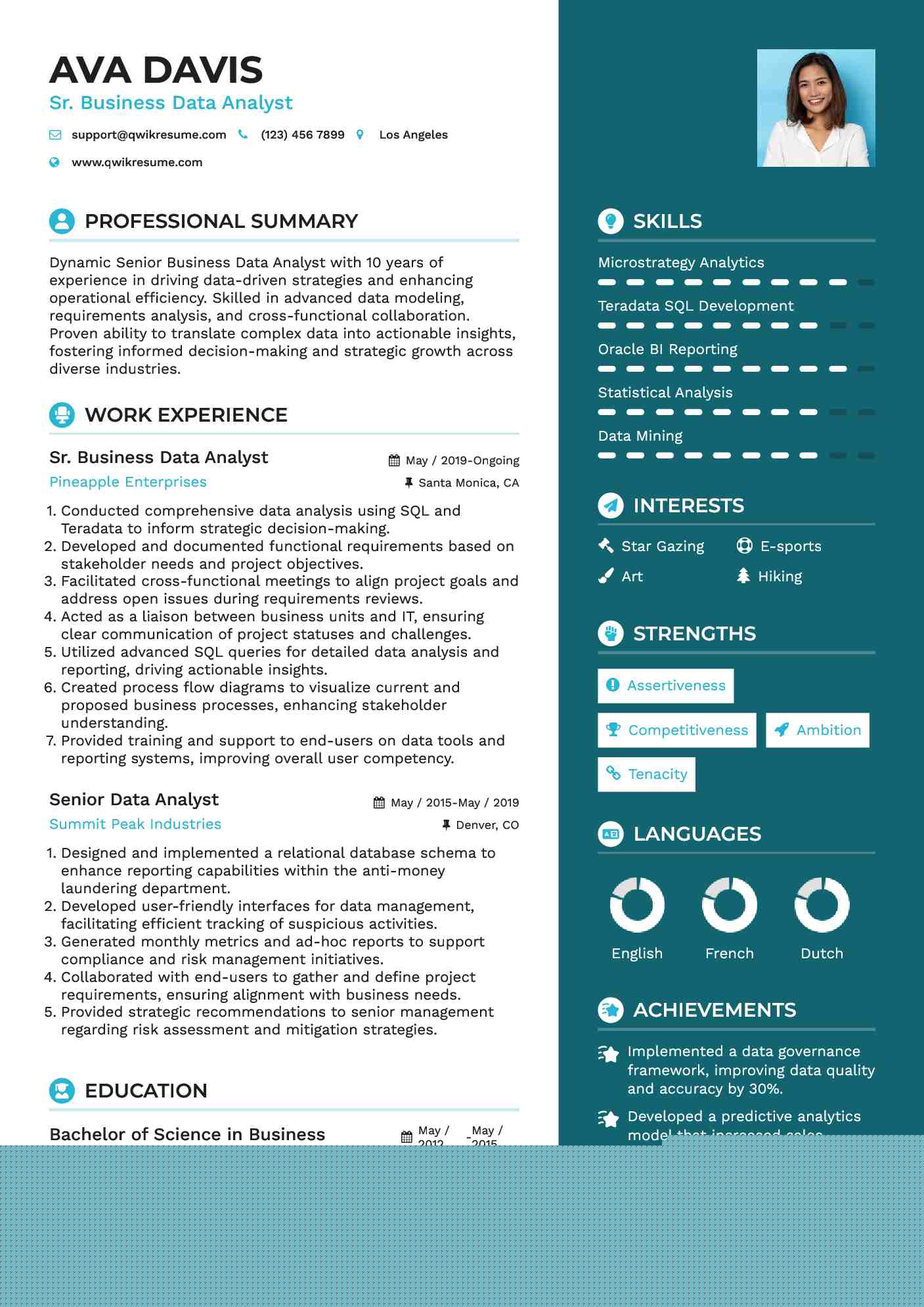 Crafting the Perfect Business Analyst Data Analyst Resume: Tips and Examples