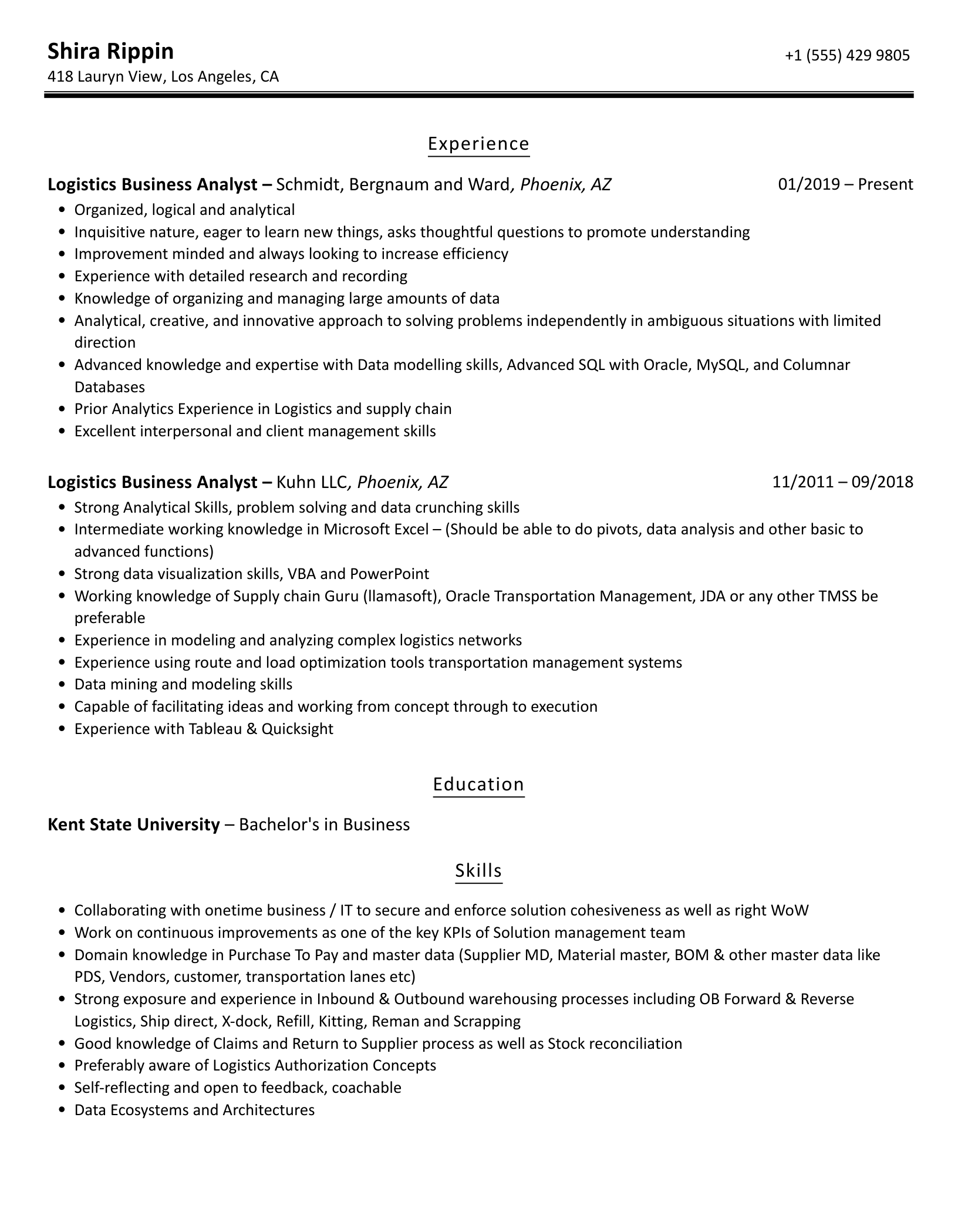 Creating an Outstanding Business Analyst Logistics Resume: Tips and Best Practices