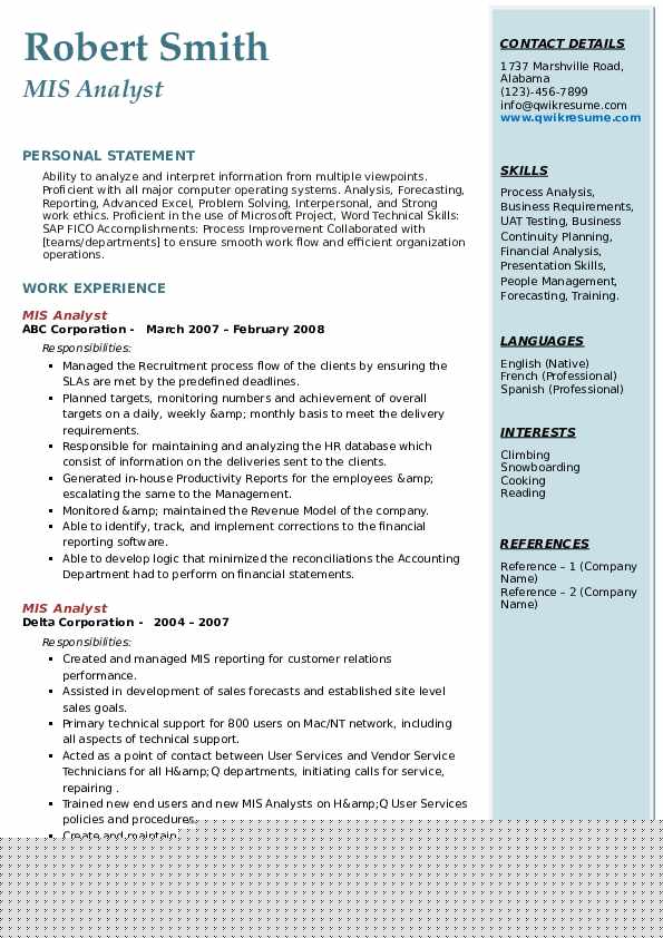 Crafting the Perfect Business Analyst Mis Resume: Tips and Best Practices