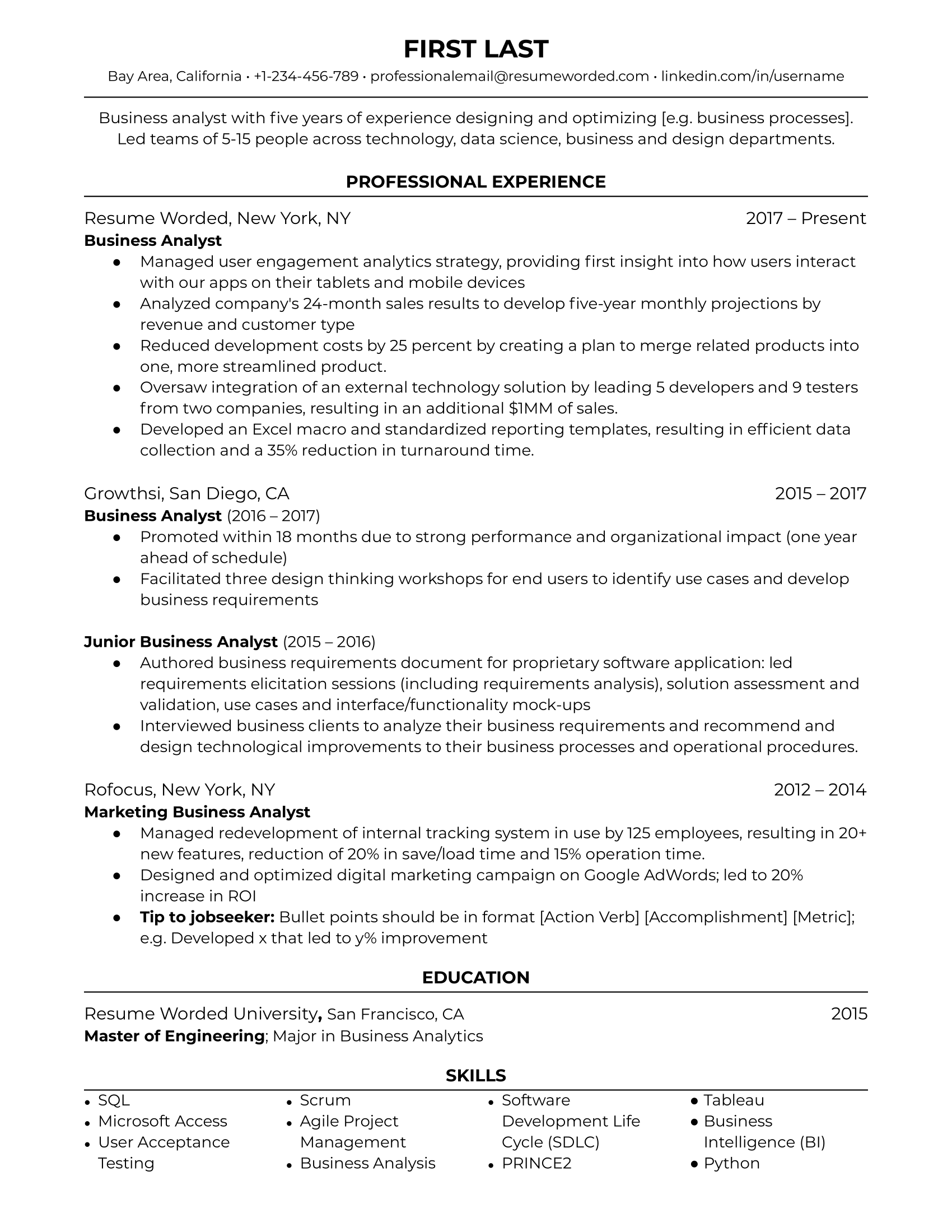 Essential Guide to Crafting the Perfect Business Analyst Resume Format