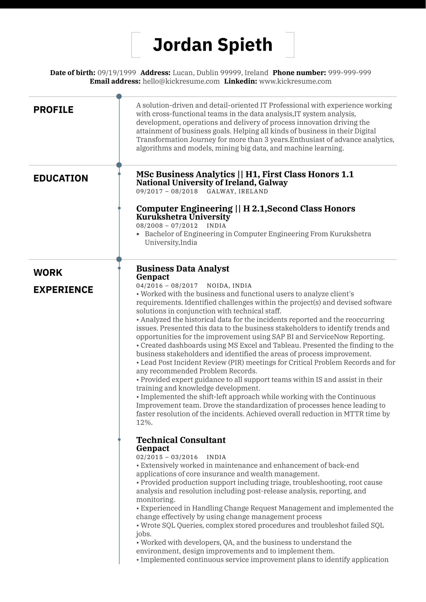 Essential Tips for Crafting an Impressive Business Analyst Resume Fresher