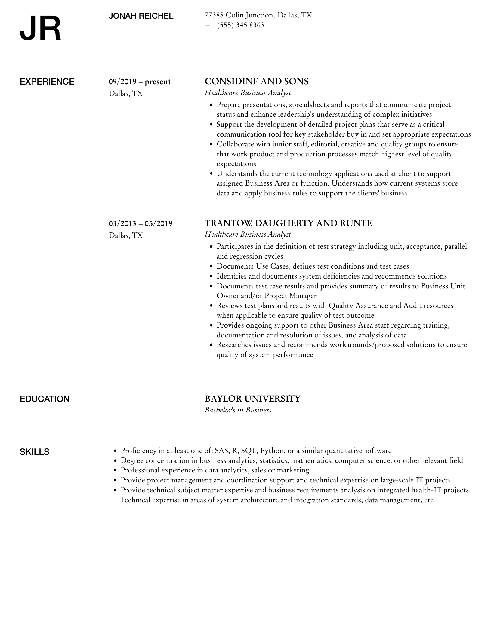 Essential Tips for Crafting a Business Analyst Resume Healthcare That Stands Out