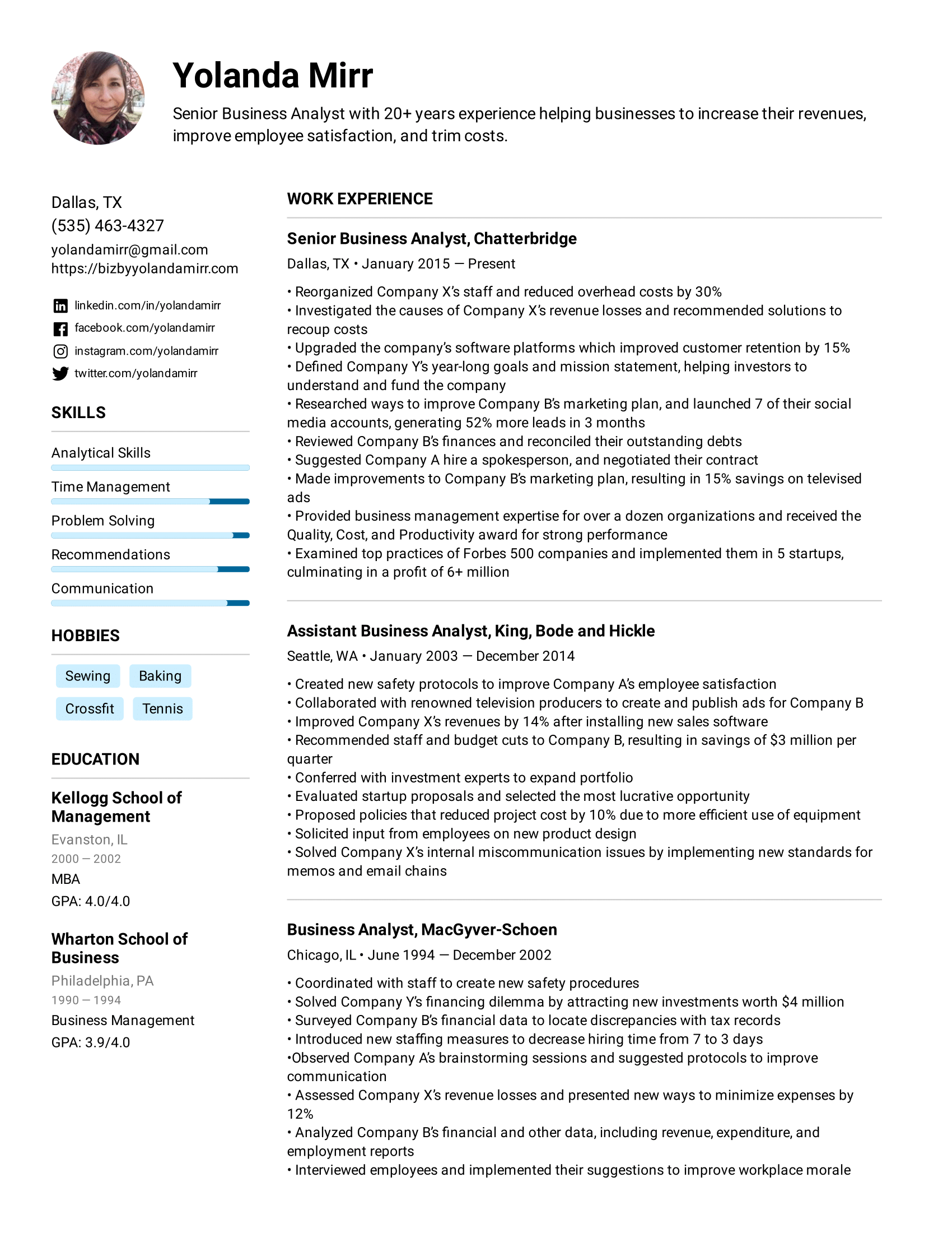 Crafting Success: Your Ultimate Business Analyst Resume Template Guide