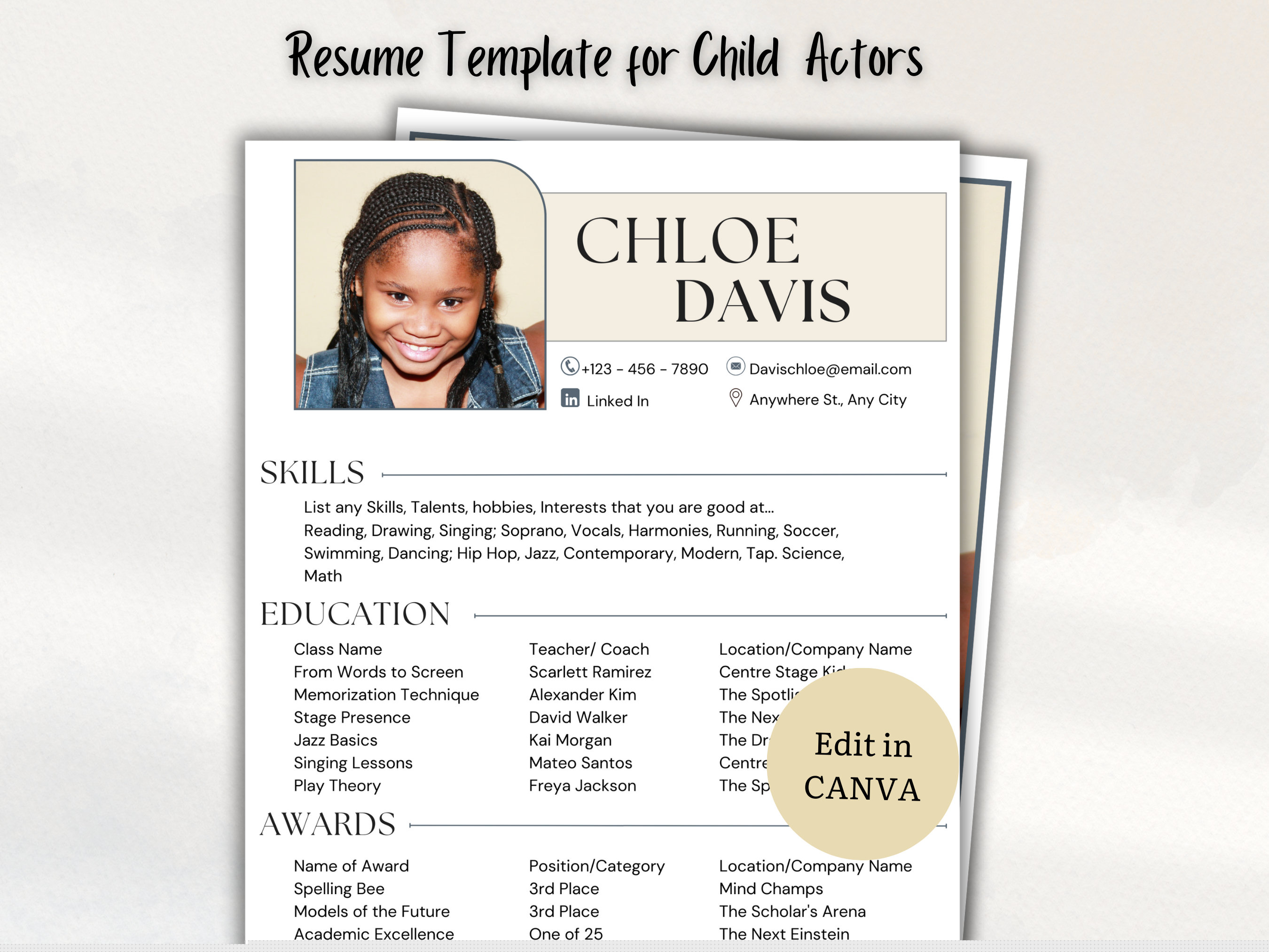 Essential Guide: Crafting a Child Acting Resume Template No Experience