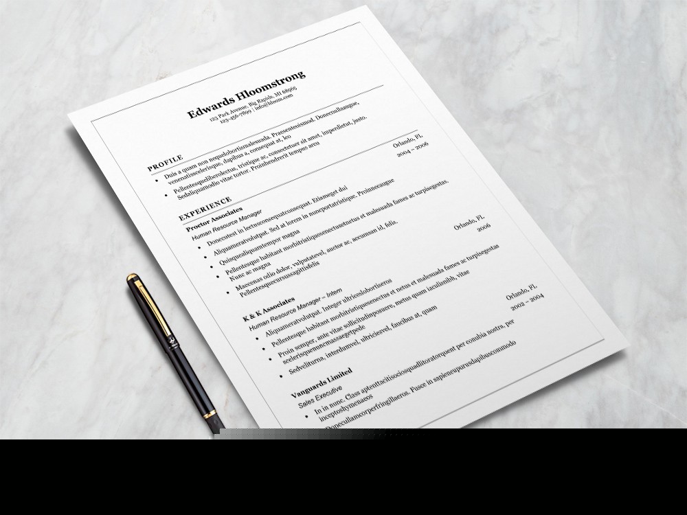 Enhance Your Job Applications with the Classic Resume Template Microsoft Word