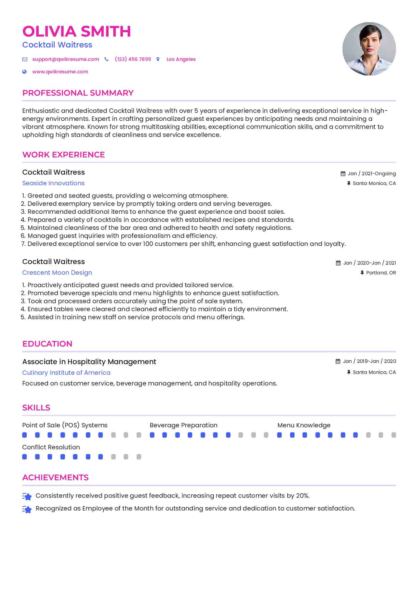 Crafting the Perfect Cocktail Waitress Resume No Experience: A Step-by-Step Guide