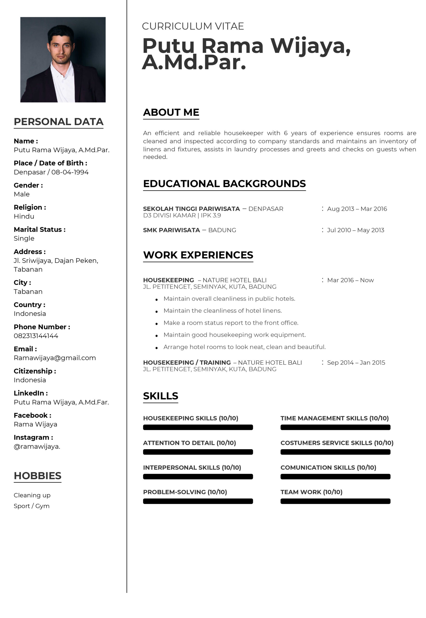 Contoh Resume Housekeeping Hotel: Tips dan Contoh untuk Meningkatkan Peluang Kerja Anda