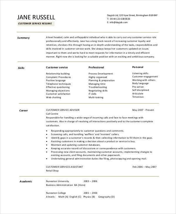 10 Essential Customer Service Resume Examples Objective to Enhance Your Job Application