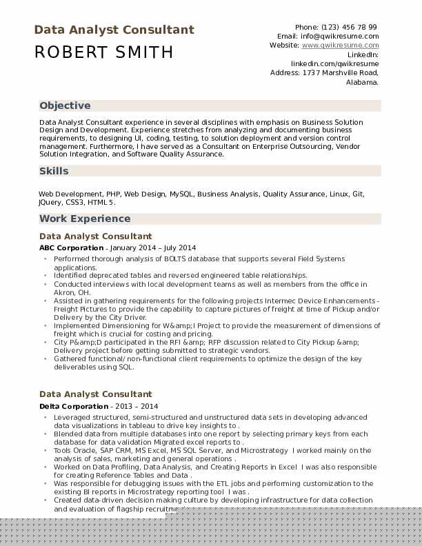 Crafting the Perfect Data Analyst Consultant Resume: Tips and Best Practices