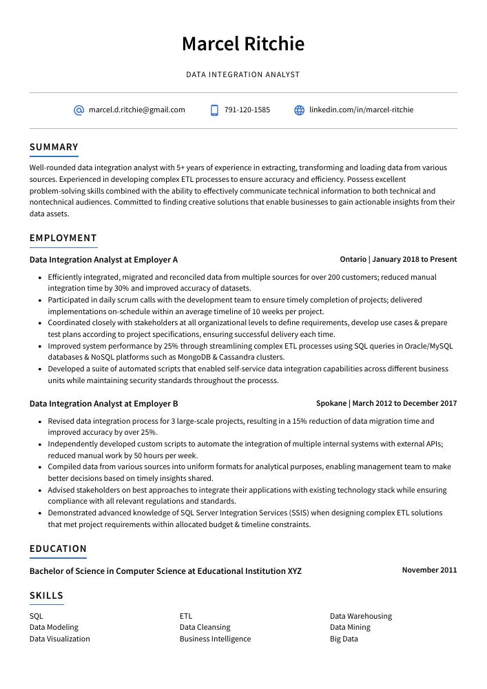 Essential Tips for Crafting an Impressive Data Integration Analyst Resume