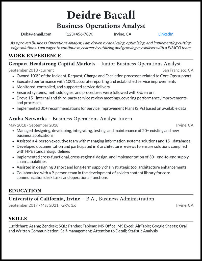 Crafting the Perfect Data Operations Analyst Resume: Tips and Examples