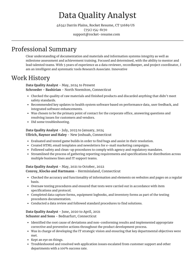 Essential Tips for Crafting a Standout Data Quality Analyst Resume