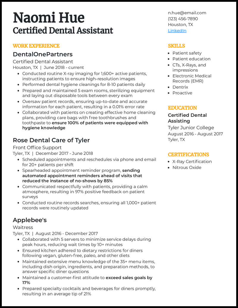 Crafting the Perfect Dental Assistant Model Resume: Tips and Examples