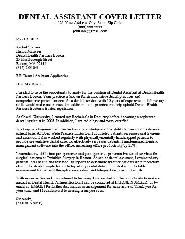 Essential Tips for Crafting Your Dental Assistant Resume Cover Letter Template