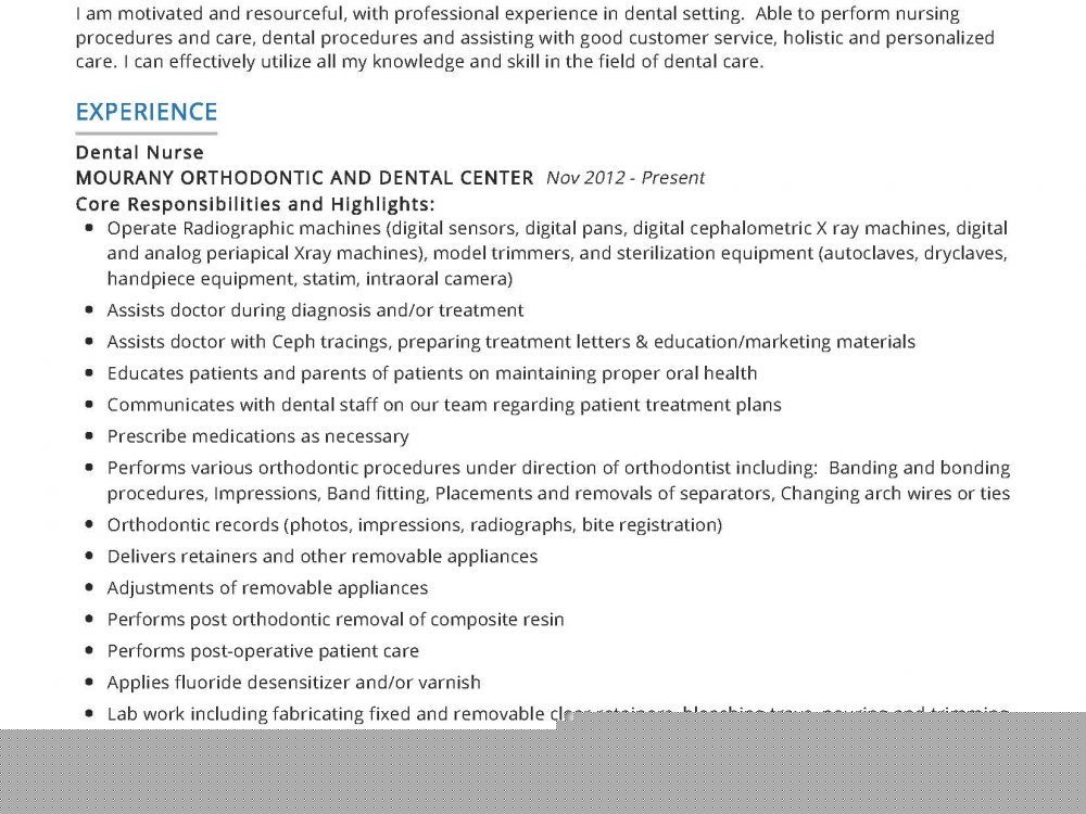 Tips for Crafting an Outstanding Dental Nurse Assistant Resume