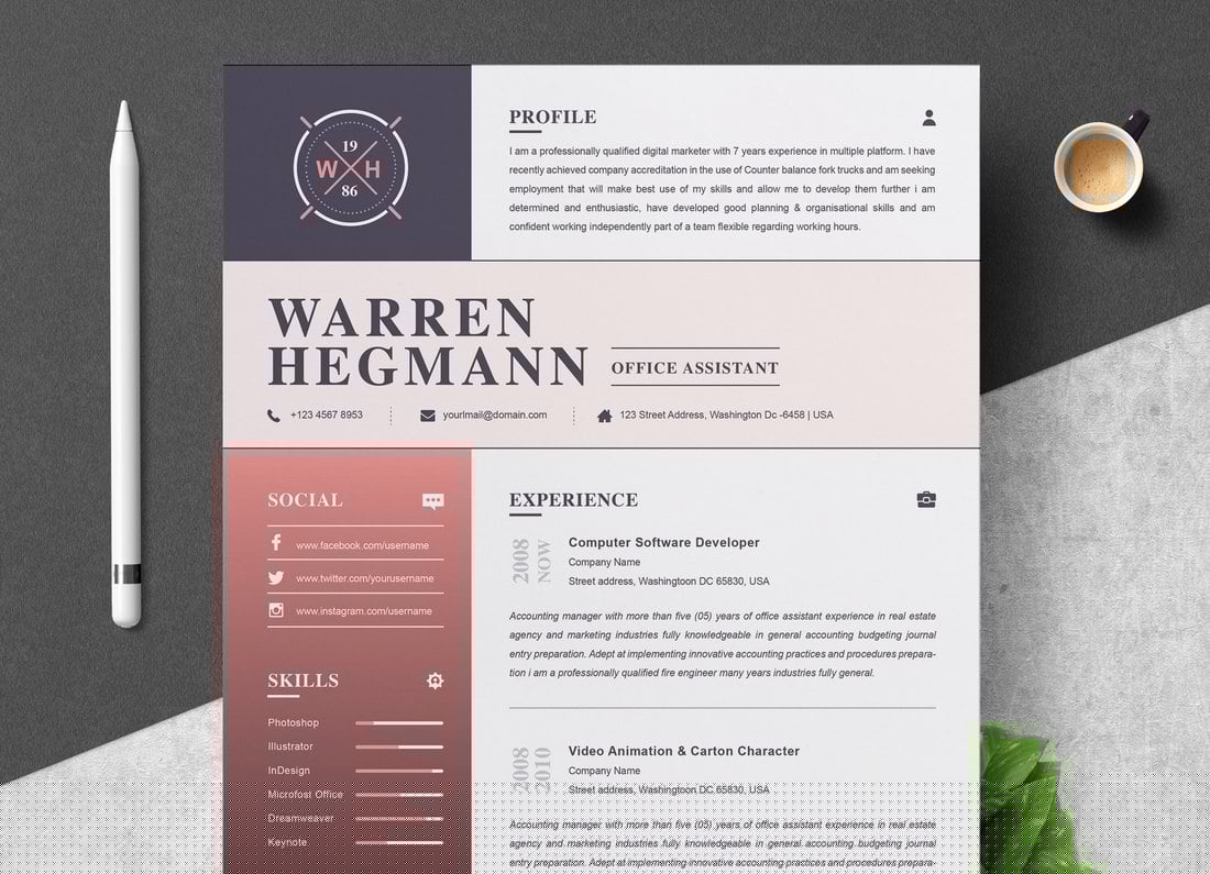 Enhance Your Job Search with Free Colorful Resume Templates Microsoft Word