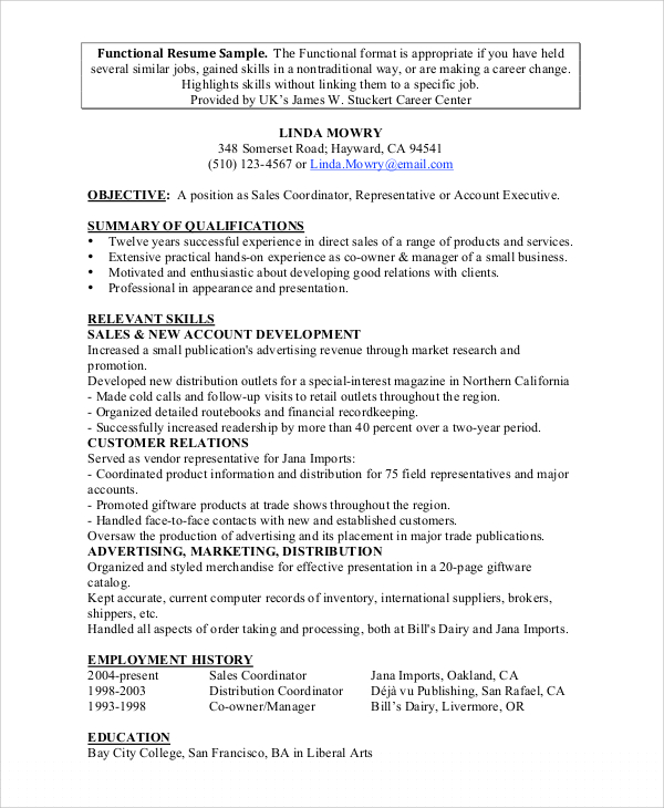 Effective Functional Resume Examples Sales: Stand Out in Your Job Search