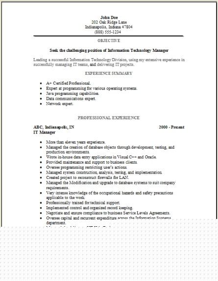 Crafting a Winning Career Narrative: Functional Resume Sample For Information Technology