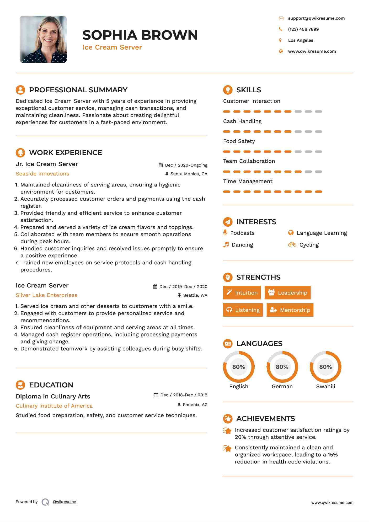 Crafting the Perfect Gelato Server Resume: Tips and Examples for Aspiring Professionals