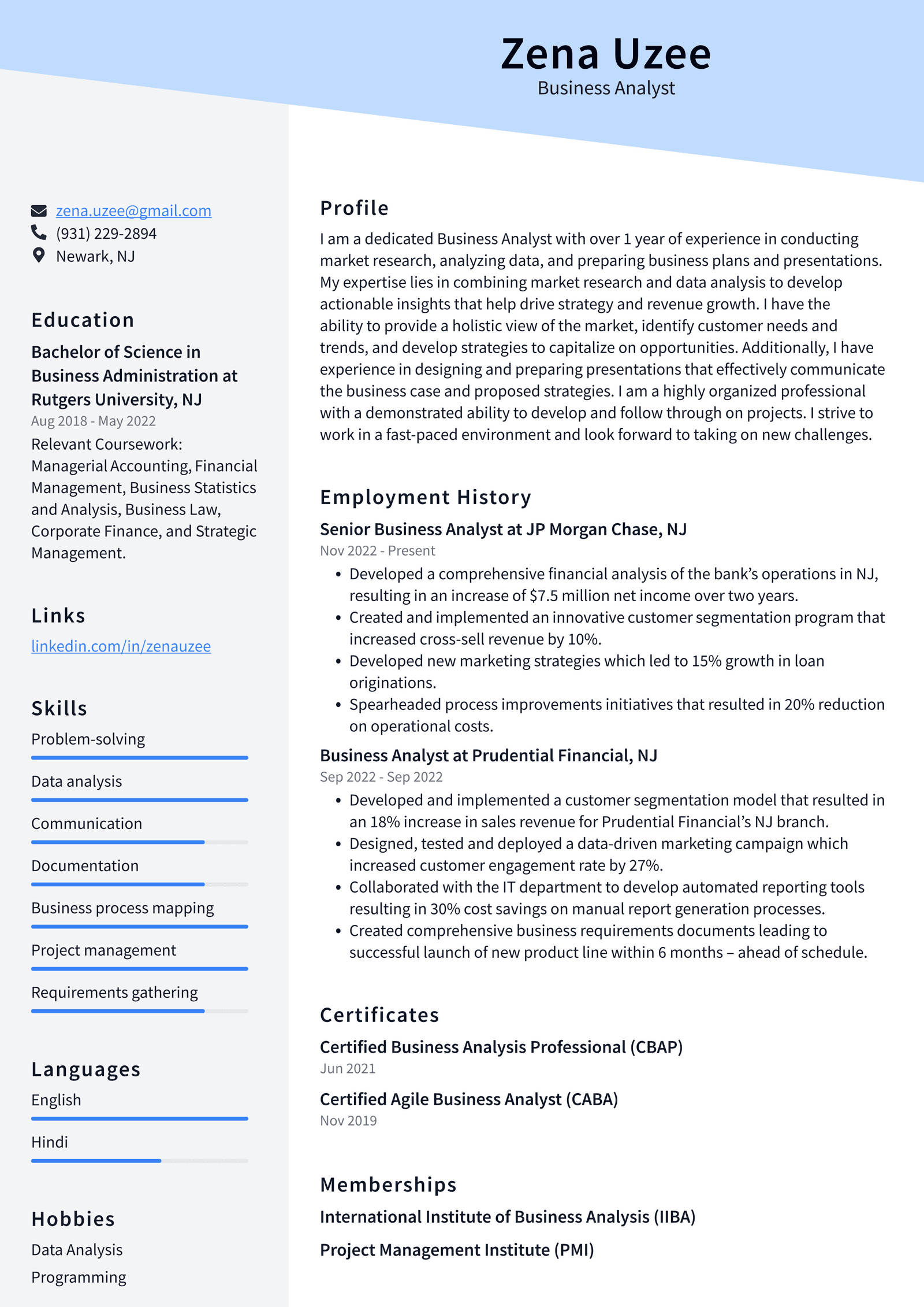 Crafting the Perfect Google Business Analyst Resume: Tips and Examples