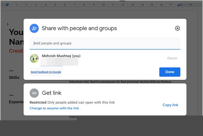 How to Share Your Professional Profile with a Google Docs Resume Link