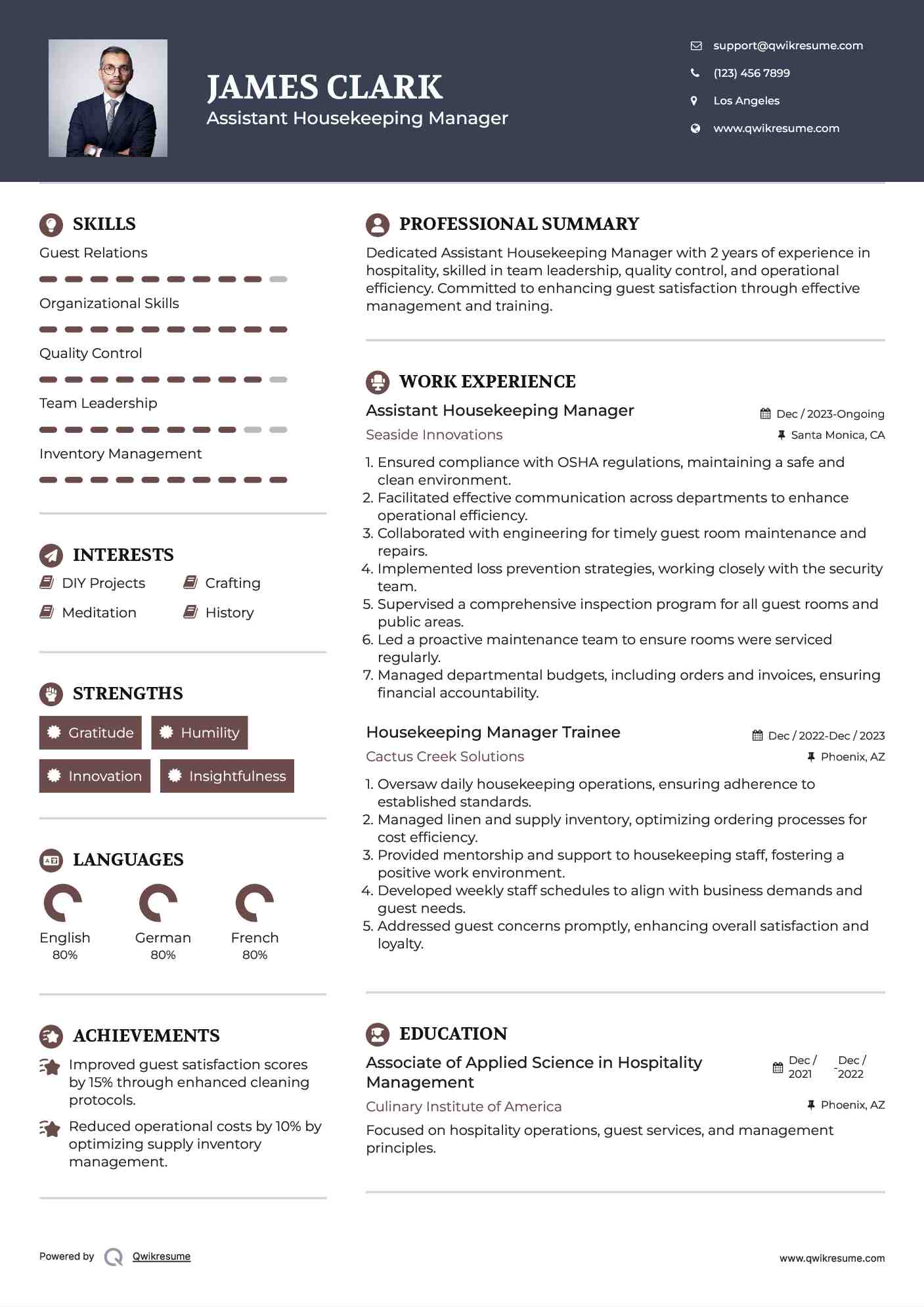 Crafting Success: A Comprehensive Housekeeping Assistant Resume Sample