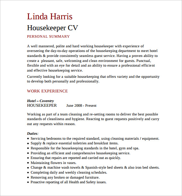 Essential Housekeeping Resume Sample Pdf: Crafting the Perfect Application