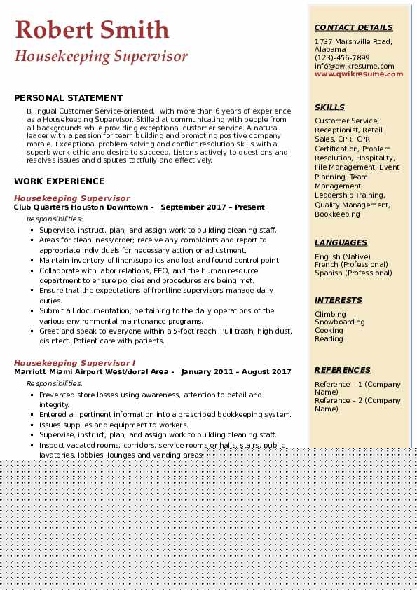 Essential Tips for a Successful Housekeeping Supervisor Resume Download