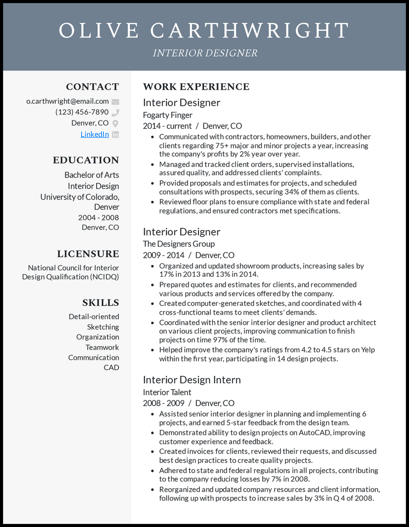 Essential Skills and Experience: Crafting Your Interior Design Resume Qualifications