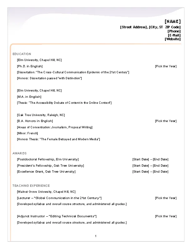 Enhance Your Job Search with Job Resume Templates Microsoft Word 2007