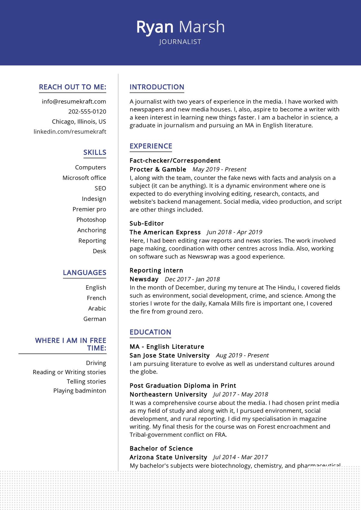 Top Journalism Resume Summary Examples to Elevate Your Career