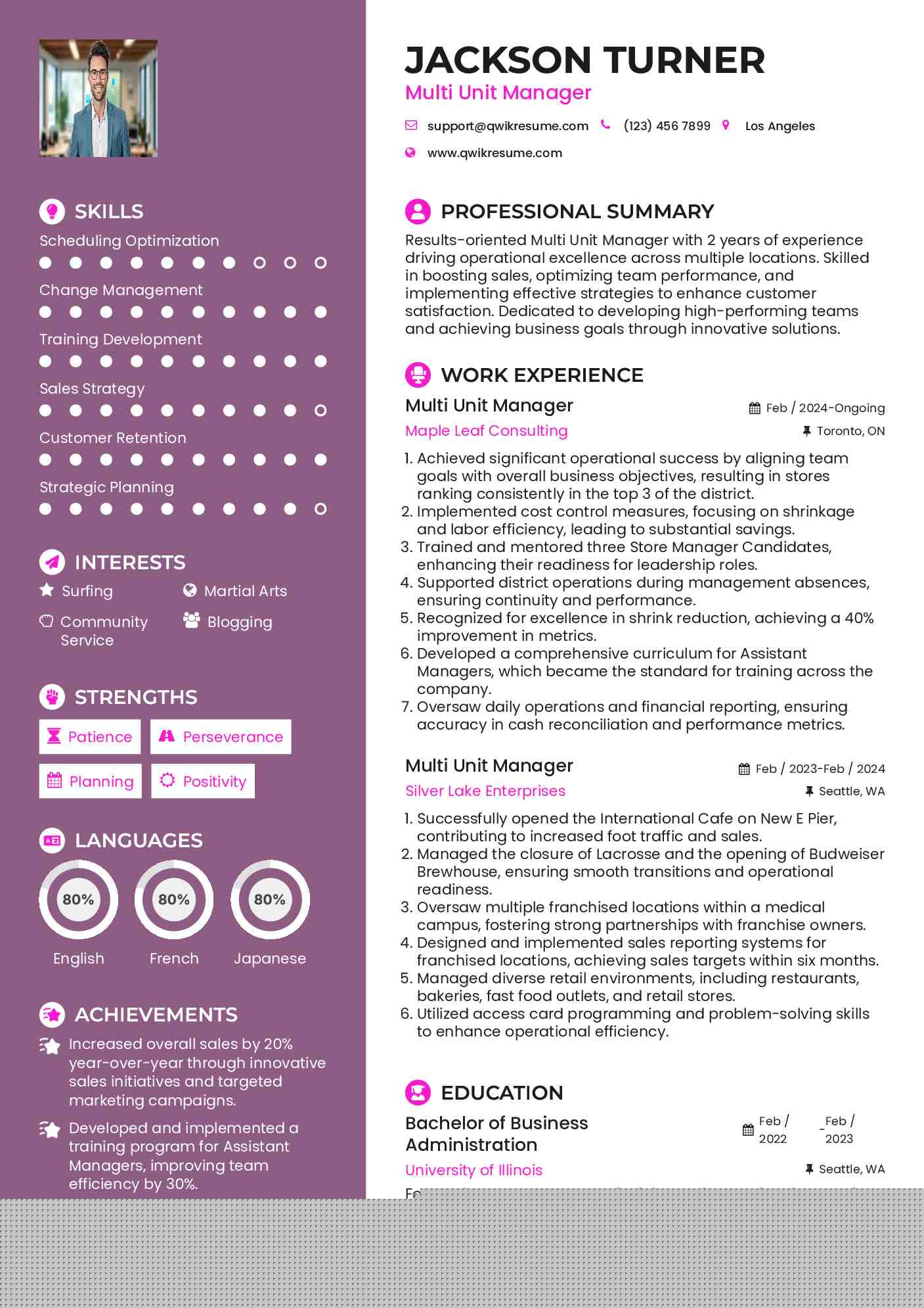 Essential Guide to Crafting a Winning Multi Unit Restaurant Manager Resume Sample