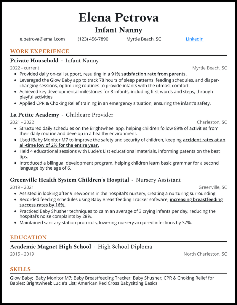 Essential Tips for Crafting a Winning Nanny Resume for Infants