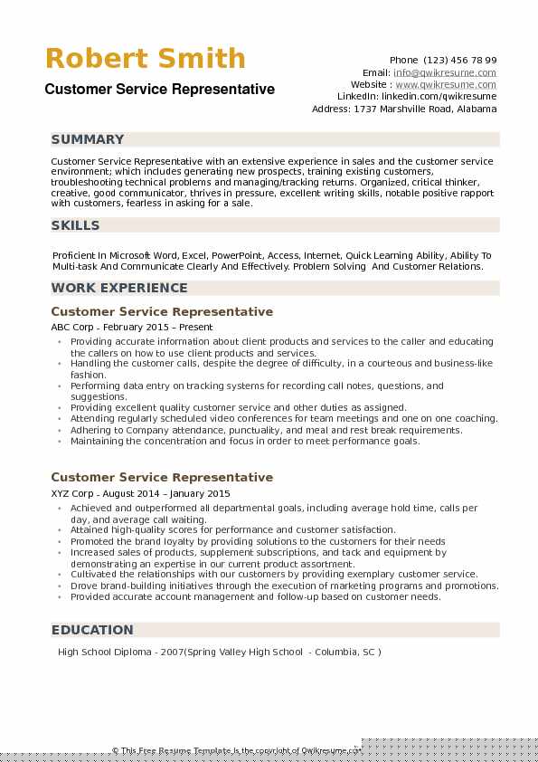 Essential Resume Examples For Customer Service Representative to Land Your Dream Job