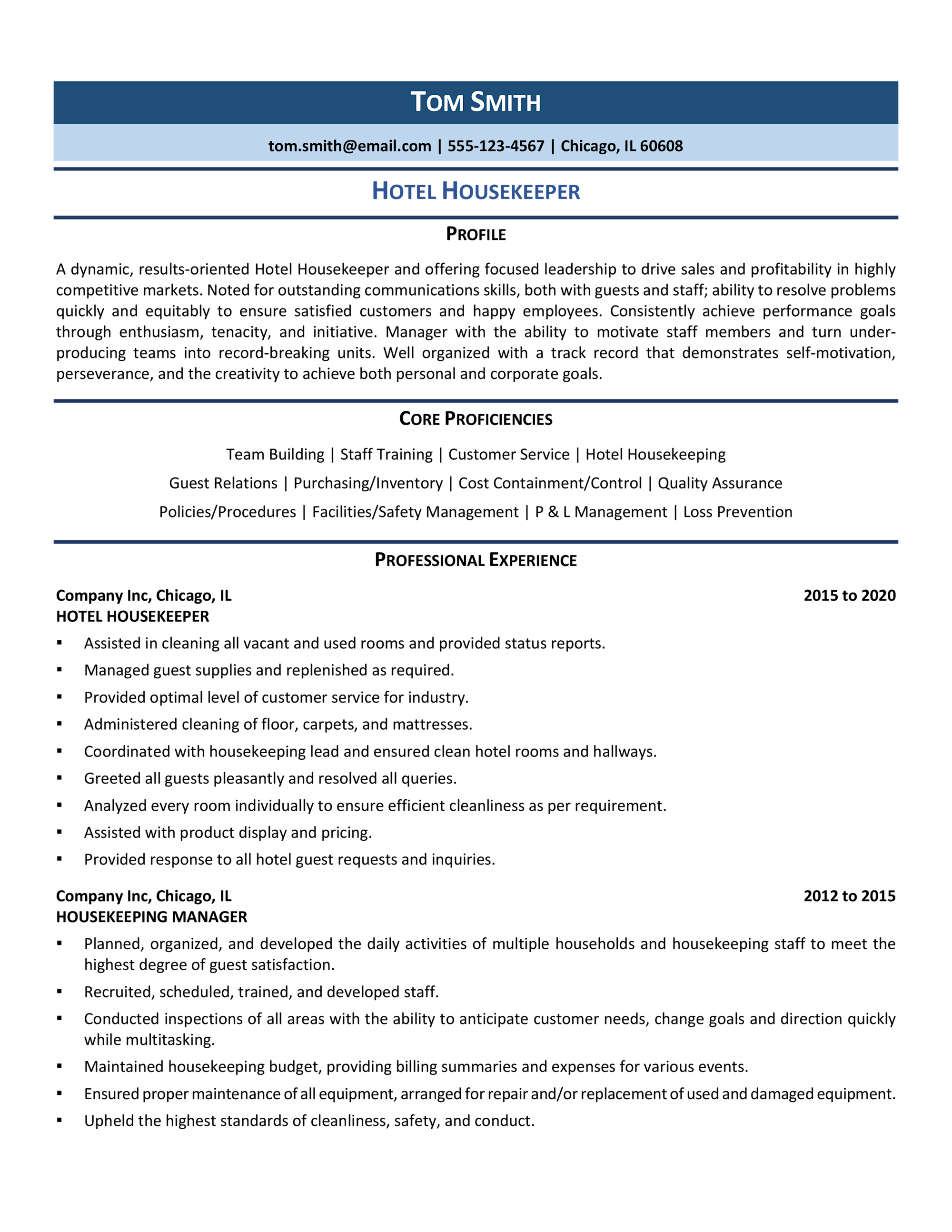 Essential Guide to Crafting Your Resume Housekeeping Contract Template