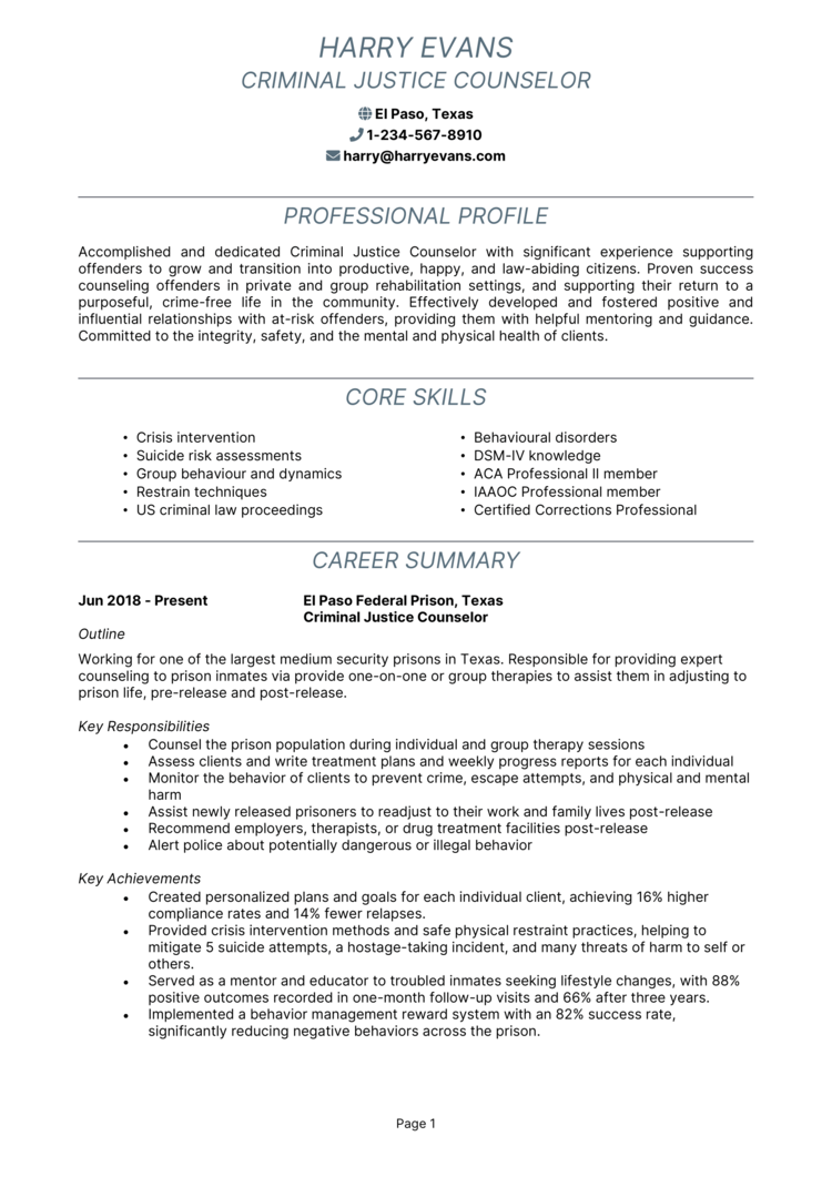 Top Resume Objective Examples Criminal Justice to Enhance Your Career Prospects