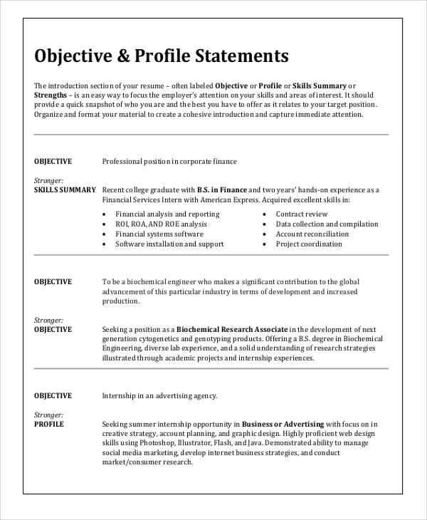Crafting the Perfect Resume: Resume Objective Examples Specific Job for Career Success