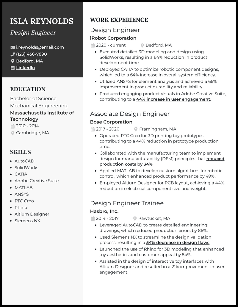Crafting a Winning Resume of Design Engineer: Tips and Examples
