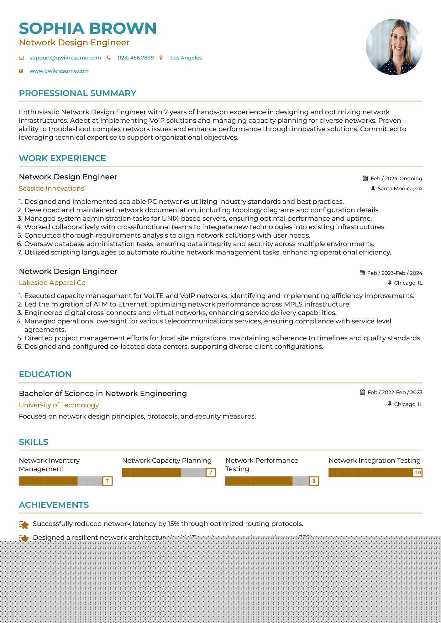 Crafting an Effective Resume Of Network Design Engineer: Tips and Examples