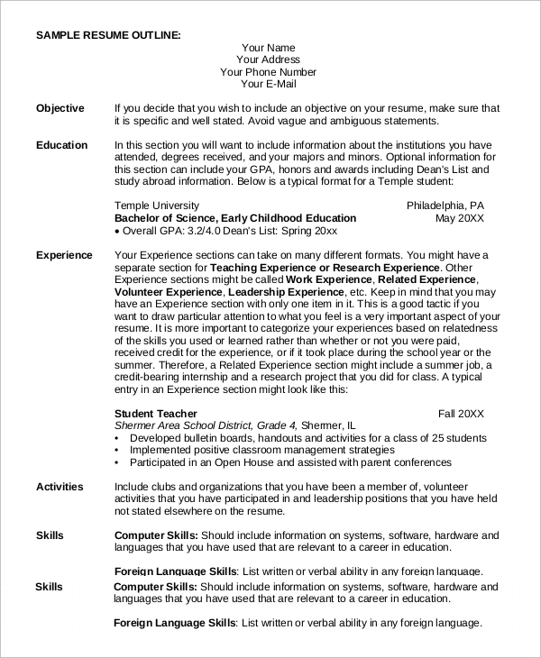 Mastering Your Job Search: A Comprehensive Guide to Resume Outline And Format